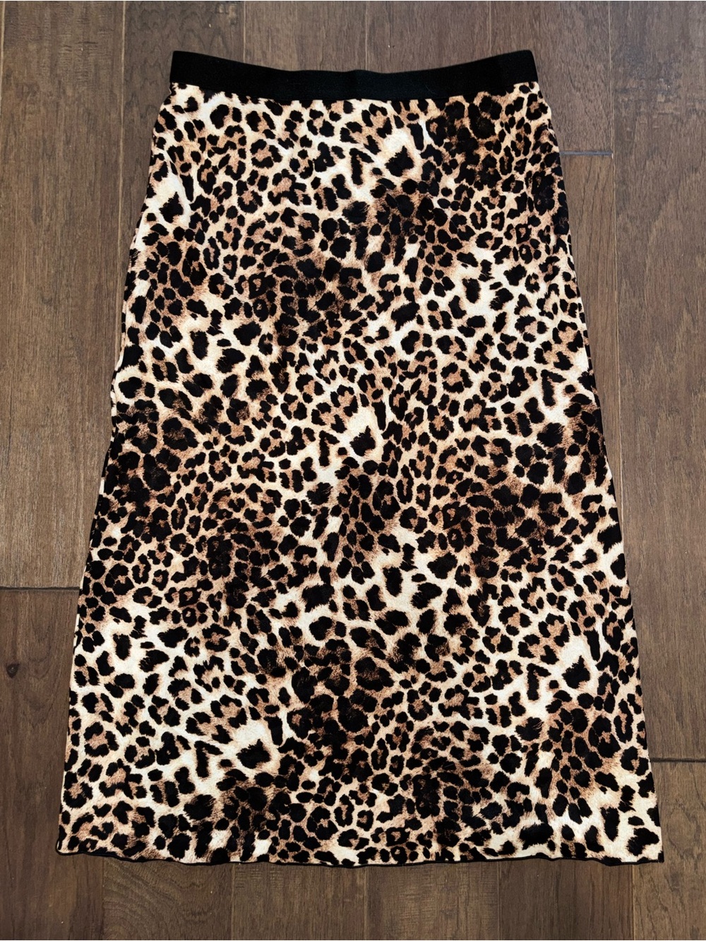 Neiman Marcus Hashttag Leopard Print Midi Skirt in Brown/Black